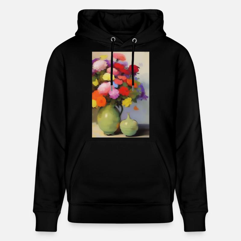 Fleurs et papillon - Sweat à capuche bio CRUISER Stanley/Stella Unisexe - noir