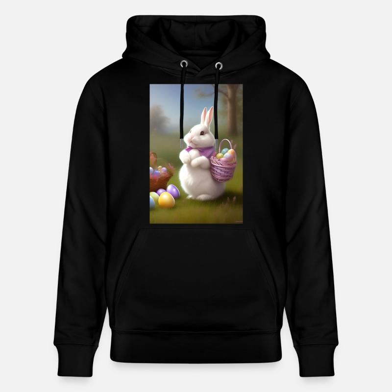 Easter Bunny with Easter Eggs - Stanley/Stella CRUISER Unisex Organic Hoodie - black