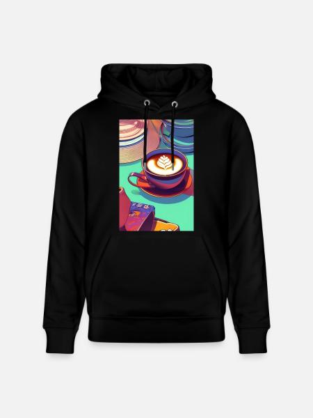 Coffee, coffee beans - Stanley/Stella CRUISER Unisex Organic Hoodie - black