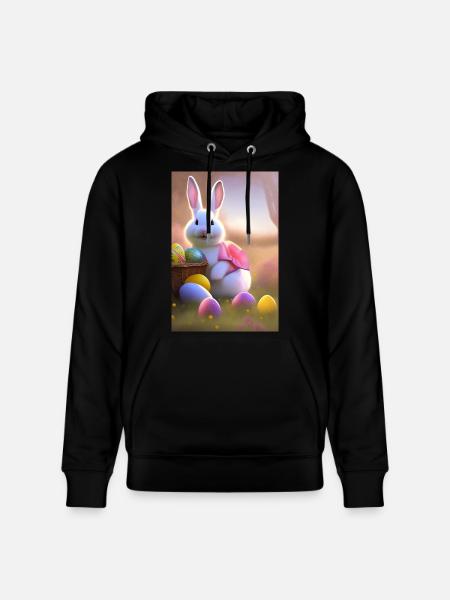 Easter Bunny with Easter Eggs - Stanley/Stella CRUISER Unisex Organic Hoodie - black