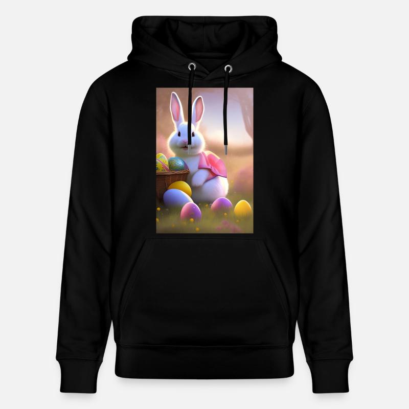 Easter Bunny with Easter Eggs - Stanley/Stella CRUISER Unisex Organic Hoodie - black