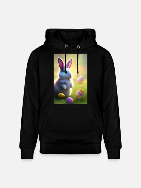 Easter Bunny with Easter Eggs - Stanley/Stella CRUISER Unisex Organic Hoodie - black