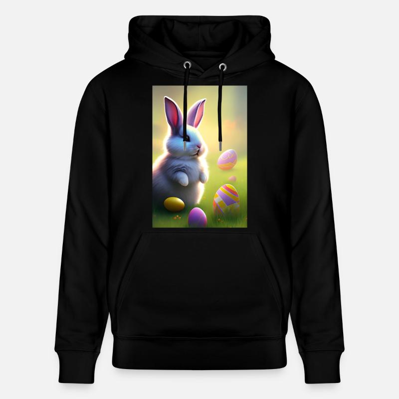 Easter Bunny with Easter Eggs - Stanley/Stella CRUISER Unisex Organic Hoodie - black