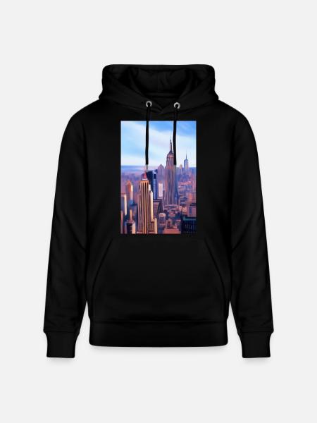New York City Skyline - Stanley/Stella CRUISER Unisex Organic Hoodie - black