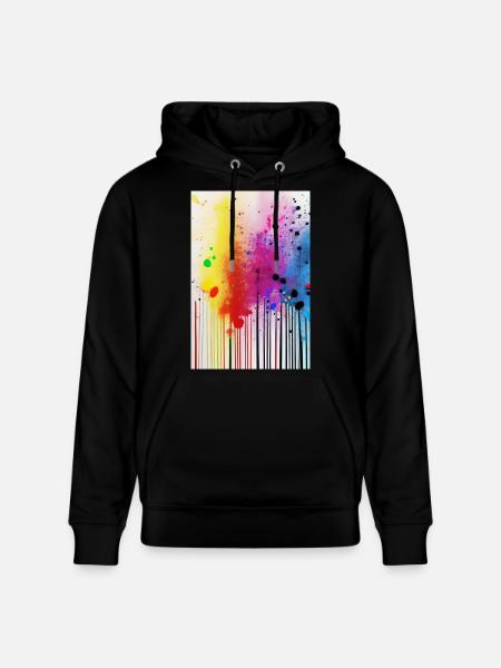 Splashes of paint and lines - Stanley/Stella CRUISER Unisex Organic Hoodie - black