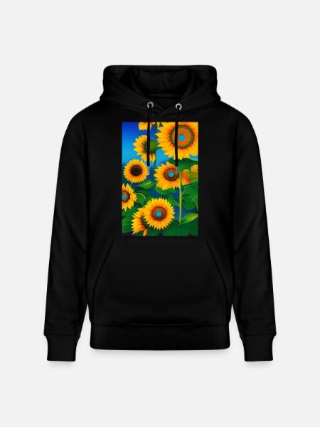 Sunflowers - Stanley/Stella CRUISER Unisex Organic Hoodie - black