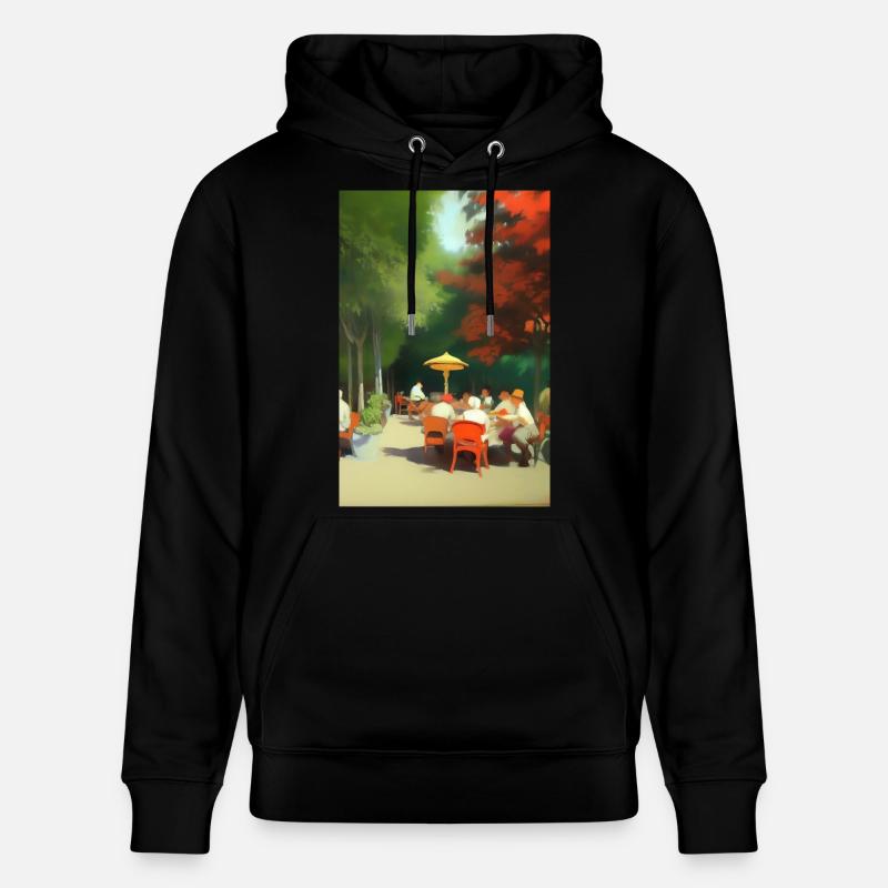 Café asiatique en plein air - Sweat à capuche bio CRUISER Stanley/Stella Unisexe - noir