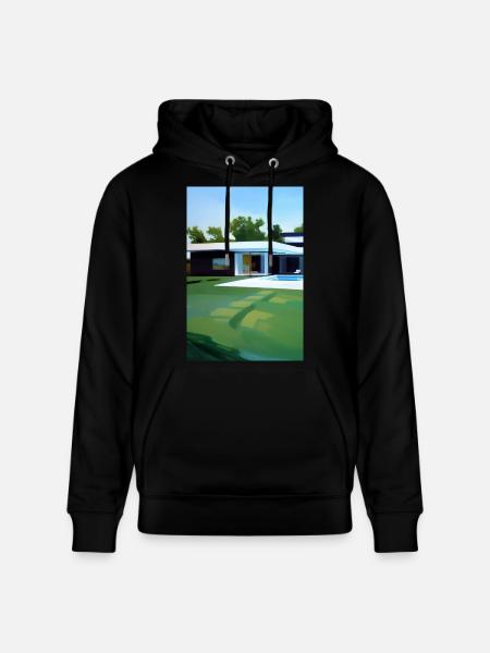 White villa with pool - Stanley/Stella CRUISER Unisex Organic Hoodie - black
