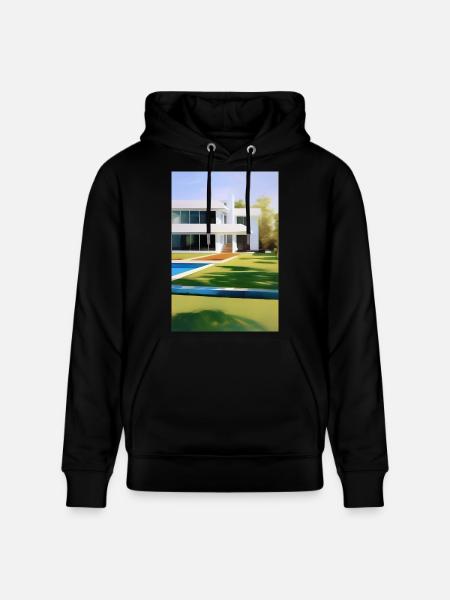 White villa with pool - Stanley/Stella CRUISER Unisex Organic Hoodie - black