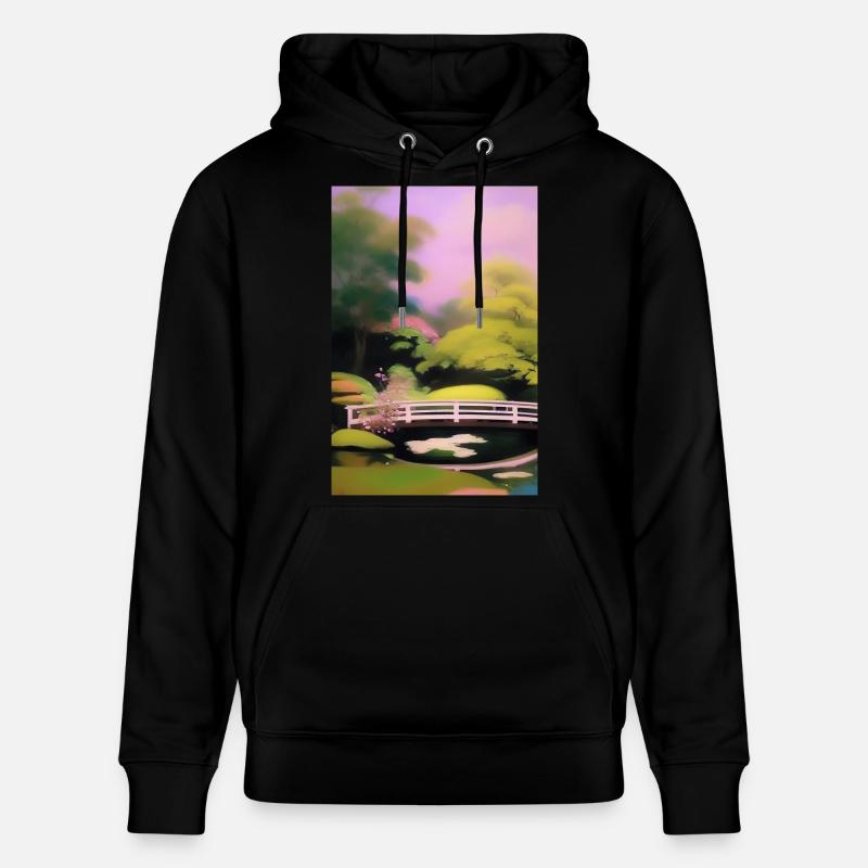 Chinesischer Zen Garten - Stanley/Stella Unisex Bio-Hoodie CRUISER  - Schwarz