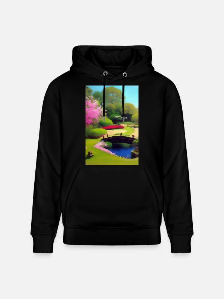 Chinese Zen Garden - Stanley/Stella CRUISER Unisex Organic Hoodie - black