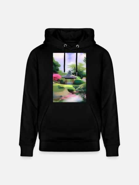 Chinese Zen Garden - Stanley/Stella CRUISER Unisex Organic Hoodie - black