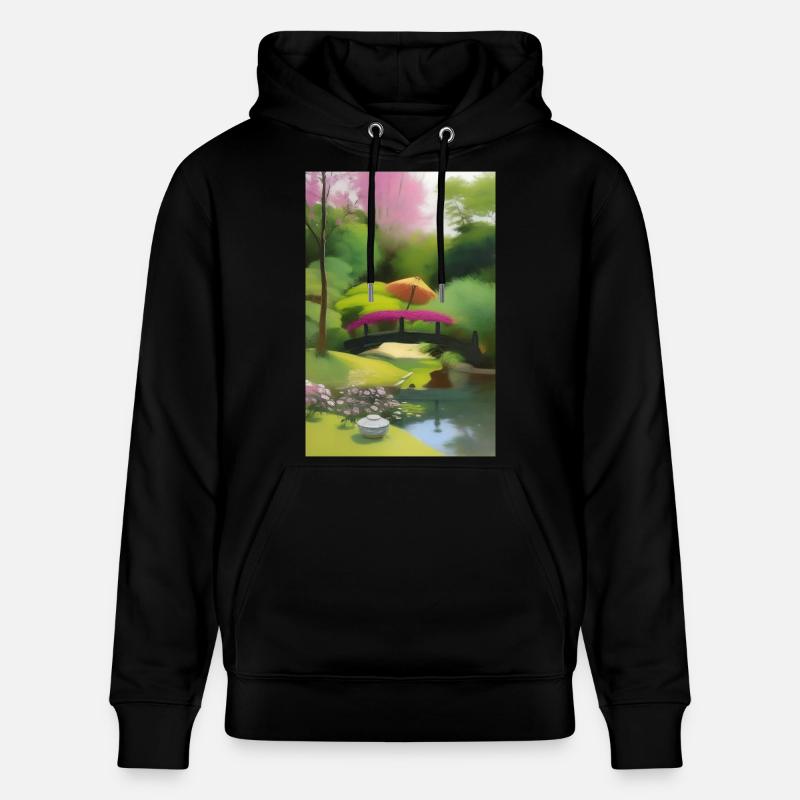 Chinesischer Zen Garten - Stanley/Stella Unisex Bio-Hoodie CRUISER  - Schwarz