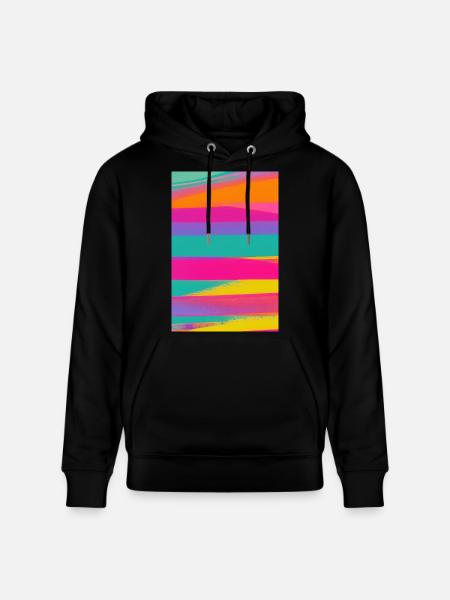 Retro Muster Bunt - Stanley/Stella Unisex Bio-Hoodie CRUISER  - Schwarz