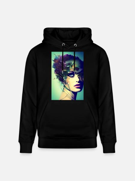 Abstract Facial Art - Stanley/Stella CRUISER Unisex Organic Hoodie - black