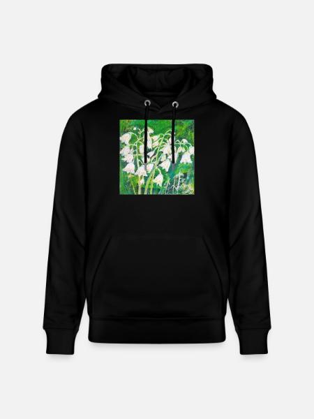 Maiglöckchen im impressionistischen Stil - Stanley/Stella Unisex Bio-Hoodie CRUISER  - Schwarz