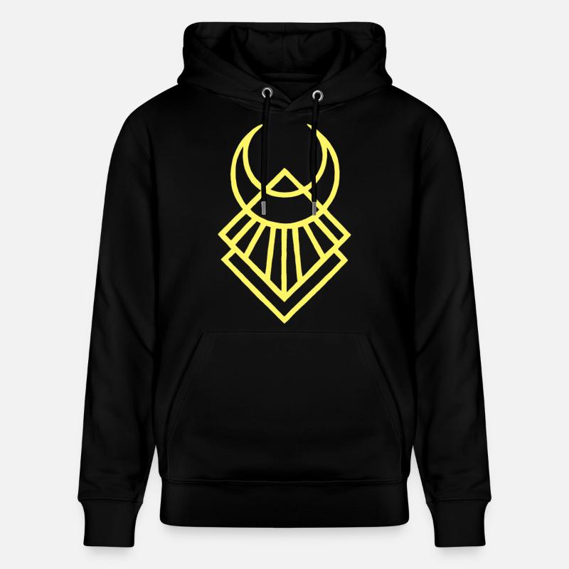 symbole lunaire égyptien jaune - Sweat à capuche bio CRUISER Stanley/Stella Unisexe - noir