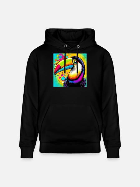 Toucan Pop Art - Stanley/Stella CRUISER Unisex Organic Hoodie - black