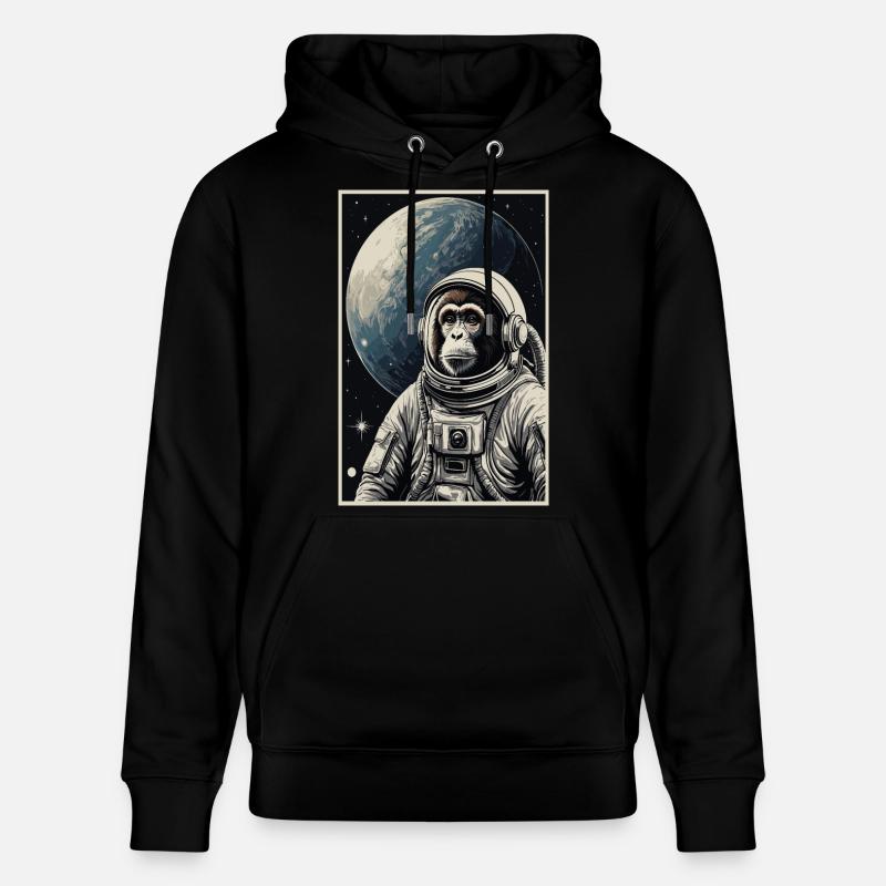 Singe astronaute - Sweat à capuche bio CRUISER Stanley/Stella Unisexe - noir