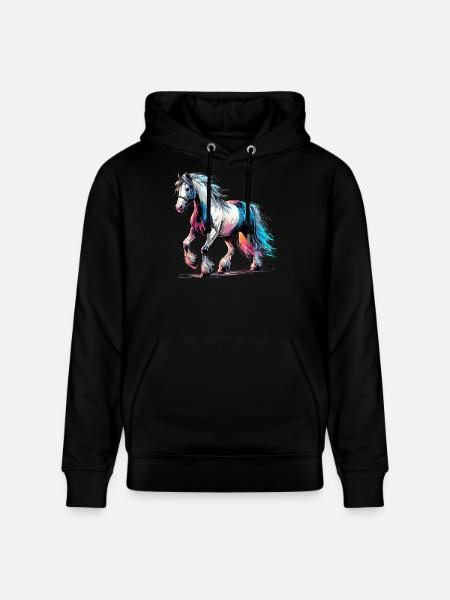 Horse - Stanley/Stella CRUISER Unisex Organic Hoodie - black