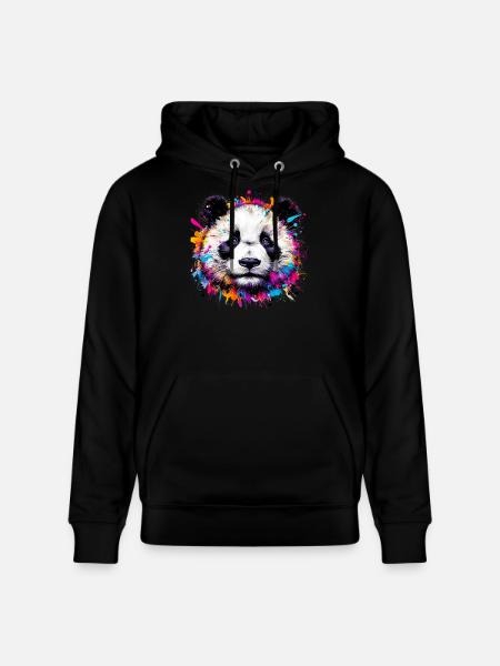 Panda - Stanley/Stella CRUISER Unisex Organic Hoodie - black