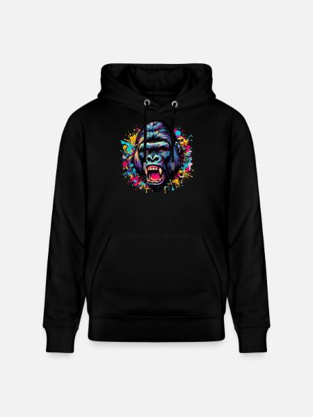 Gorille - Sweat à capuche bio CRUISER Stanley/Stella Unisexe - noir