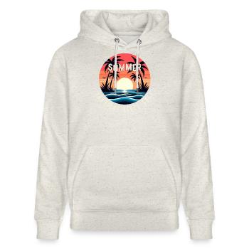 Summer tropical vibes only - Stanley/Stella CRUISER Unisex Organic Hoodie - heather oatmeal - Front - Alina (178cm) & Michal (187cm)