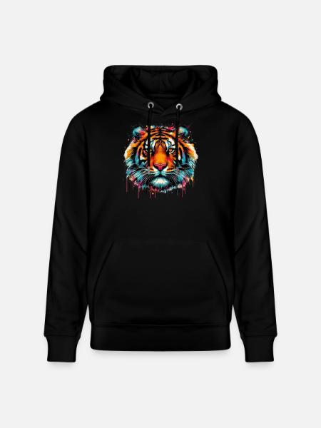 Tiger - Stanley/Stella CRUISER Unisex Organic Hoodie - black
