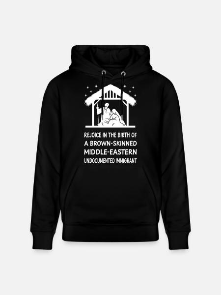 Christmas - Jesus Middle-Eastern Immigrant II - Stanley/Stella CRUISER Unisex Organic Hoodie - black