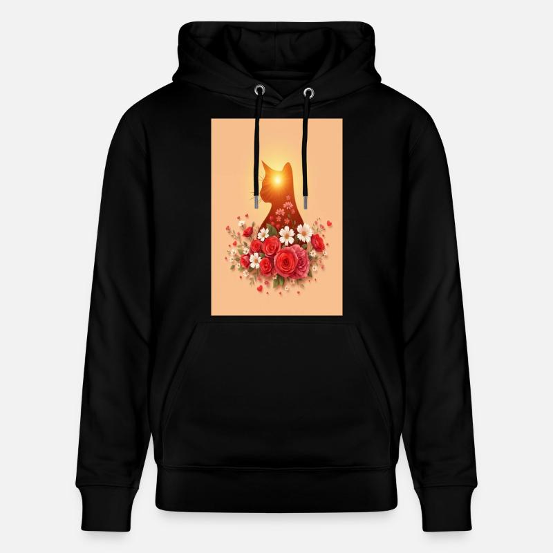 Chat aux roses - Sweat à capuche bio CRUISER Stanley/Stella Unisexe - noir
