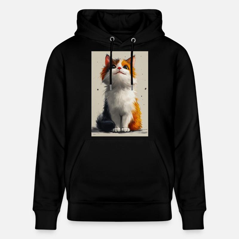 Poster Illustration de Chat mignon - Sweat à capuche bio CRUISER Stanley/Stella Unisexe - noir