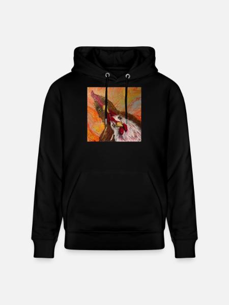 Rooster and chicken - Stanley/Stella CRUISER Unisex Organic Hoodie - black