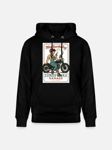 Miss Sparkplug – Zündfunke Garage Queen - Stanley/Stella CRUISER Unisex Organic Hoodie - black