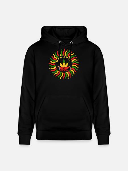 Vibrant Cannabis Love Emblem - Stanley/Stella CRUISER Unisex Organic Hoodie - black