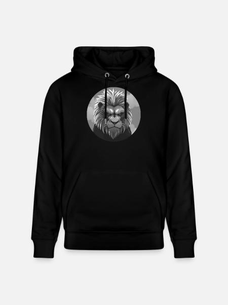 Majestätischer Löwenkopf in Grau - Stanley/Stella Unisex Bio-Hoodie CRUISER - Schwarz