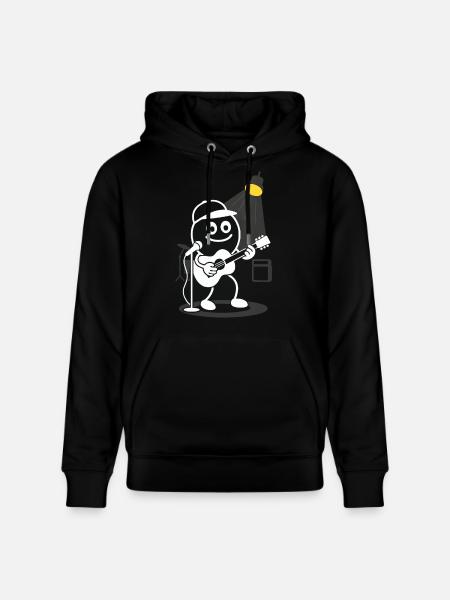 Ribbo plays guitar with heart - Stanley/Stella CRUISER Unisex Organic Hoodie - black