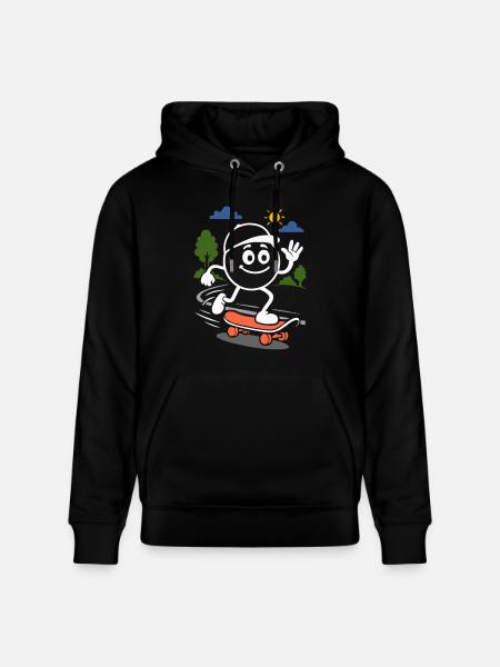 Ribbo on the skateboard - Stanley/Stella CRUISER Unisex Organic Hoodie - black