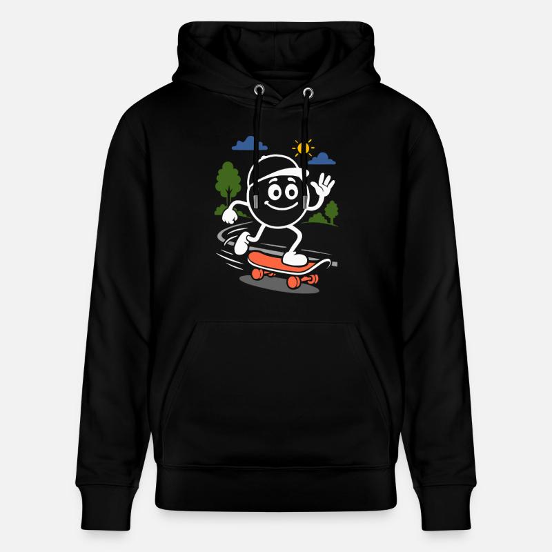 Ribbo sur le skateboard - Sweat à capuche bio CRUISER Stanley/Stella Unisexe - noir