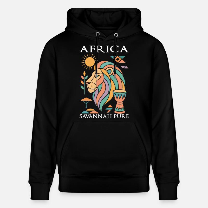 Lion d'Afrique au pastel - Sweat à capuche bio CRUISER Stanley/Stella Unisexe - noir