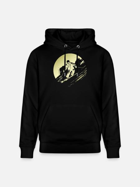 Ski Fahren Skiing Silhouette - Stanley/Stella CRUISER Unisex Organic Hoodie - black