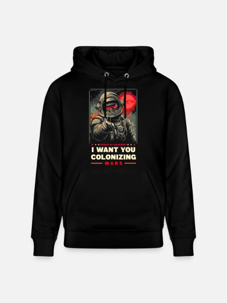 Mars Kolonisierung Werbeposter - Stanley/Stella Unisex Bio-Hoodie CRUISER - Schwarz