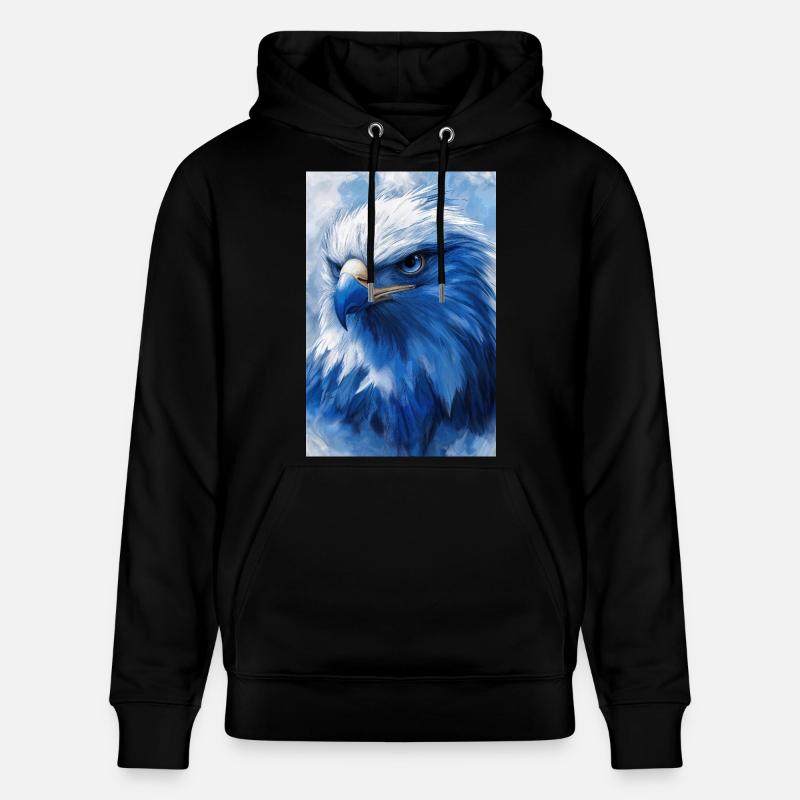 Illustration eines Adlers - Stanley/Stella Unisex Bio-Hoodie CRUISER - Schwarz