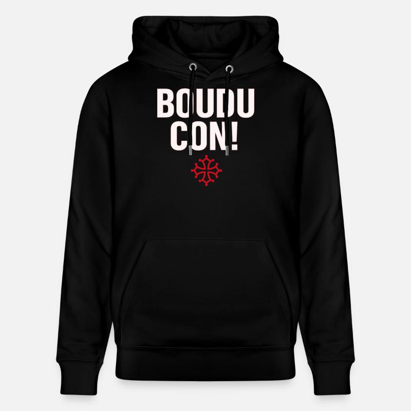 Boudu con ! - Sweat à capuche bio CRUISER Stanley/Stella Unisexe - noir