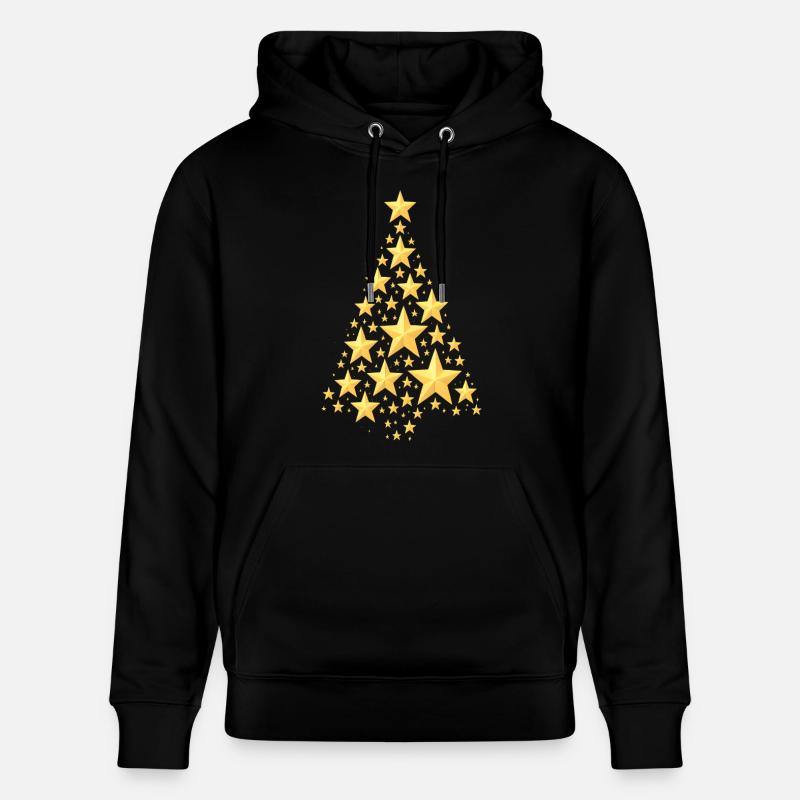 Goldener Sternen-Weihnachtsbaum - Stanley/Stella Unisex Bio-Hoodie CRUISER  - Schwarz