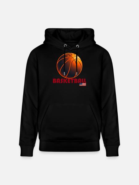 Orange Basketball America - Stanley/Stella CRUISER Unisex Organic Hoodie - black
