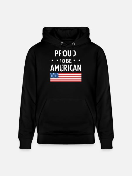 American Pride mit US-Flagge - Stanley/Stella Unisex Bio-Hoodie CRUISER  - Schwarz