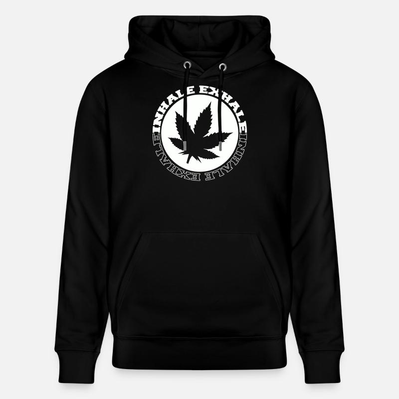 Logo rond de feuilles de cannabis - Sweat à capuche bio CRUISER Stanley/Stella Unisexe - noir