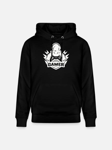 gamer_logo - Sweat à capuche bio CRUISER Stanley/Stella Unisexe - noir