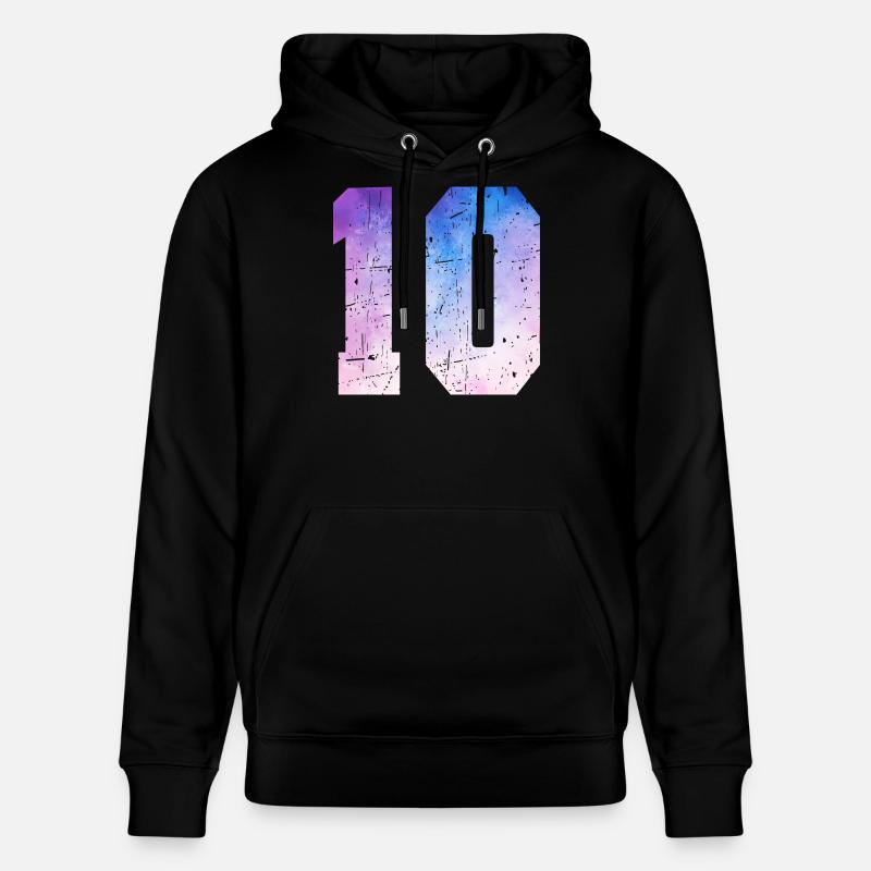 numéro 10 – Cadeau anniversaire 10 ans - Sweat à capuche bio CRUISER Stanley/Stella Unisexe - noir