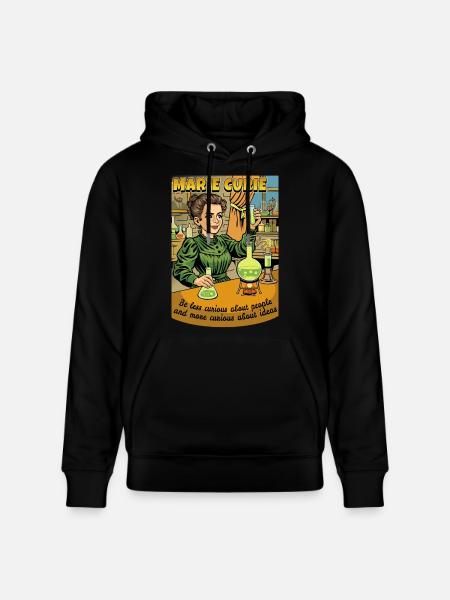 Marie Curie Curious - Stanley/Stella CRUISER Unisex Organic Hoodie - black
